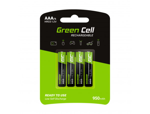green cell 4x akumulator aaa hr03 950mah